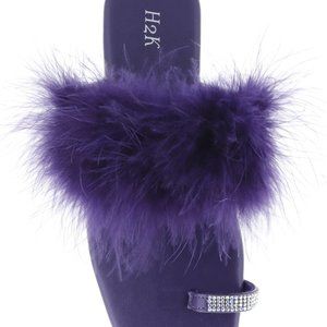 Fashion Sqaure Rhinestone toe/Feather Sandal